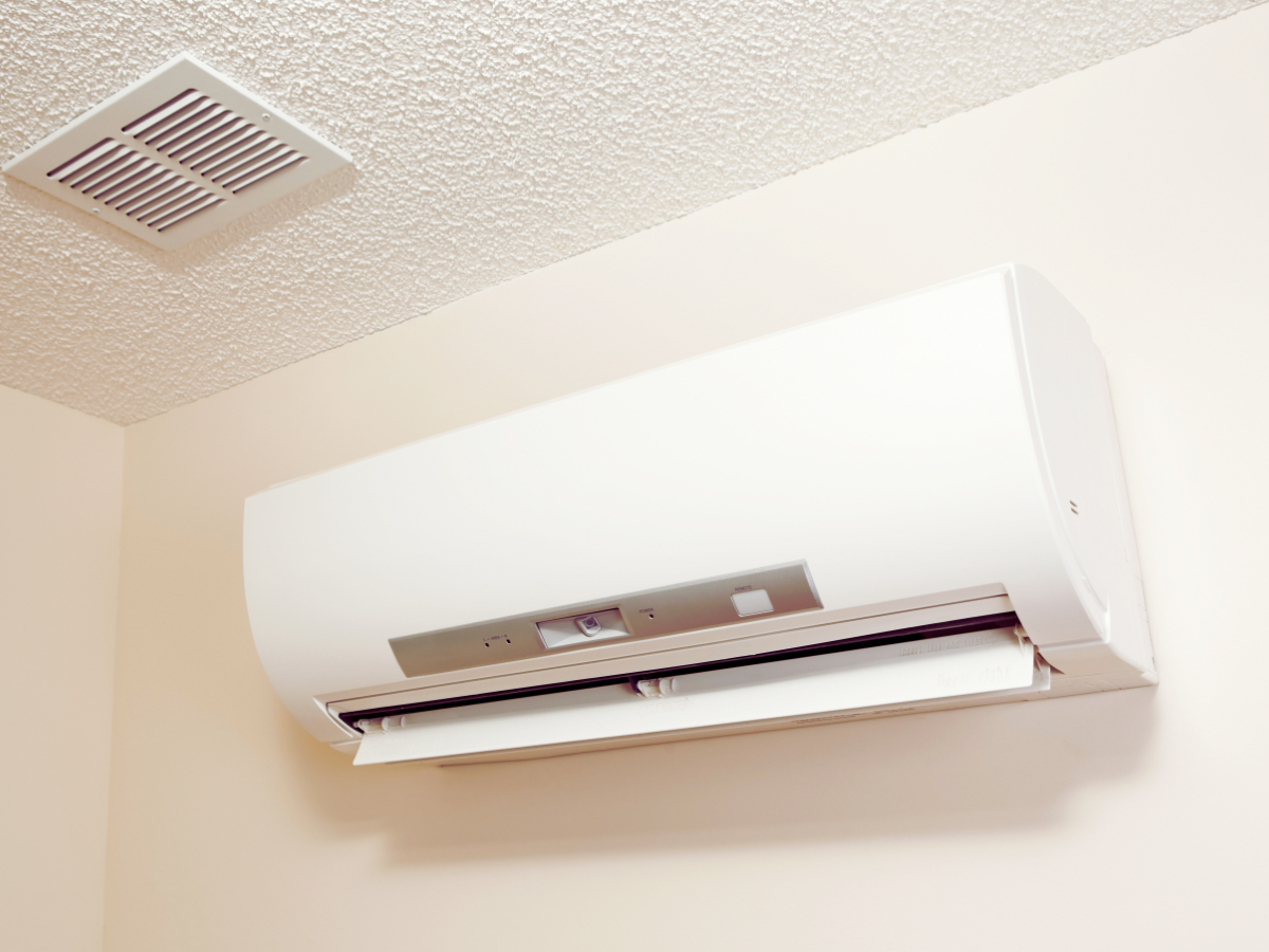 white mini split installed after permit 
