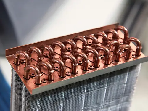 Closeup of a heat exchanger before its installed in Orlando FL